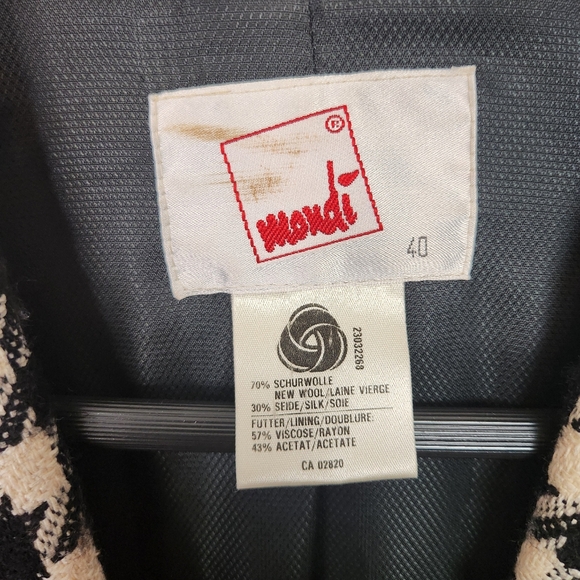 Vintage Oversized Wool Silk Plaid Boyfriend Blazer Jacket Preppy Academia Medium - Picture 8 of 14